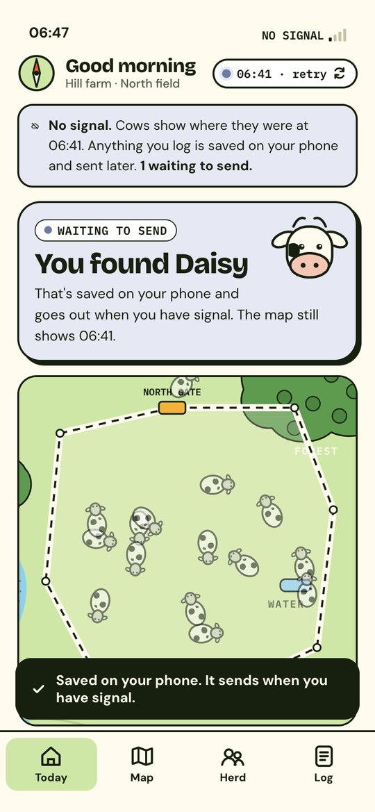 You found Daisy, waiting to send, saved on your phone