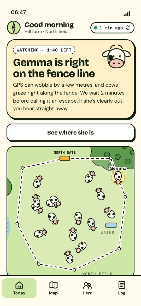 Gemma is right on the fence line, watching, 1 minute 40 left