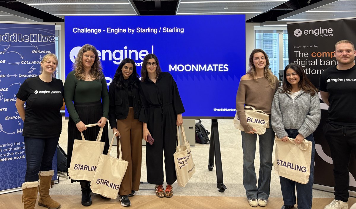 The MoonMates team on stage with the Engine by Starling hosts
